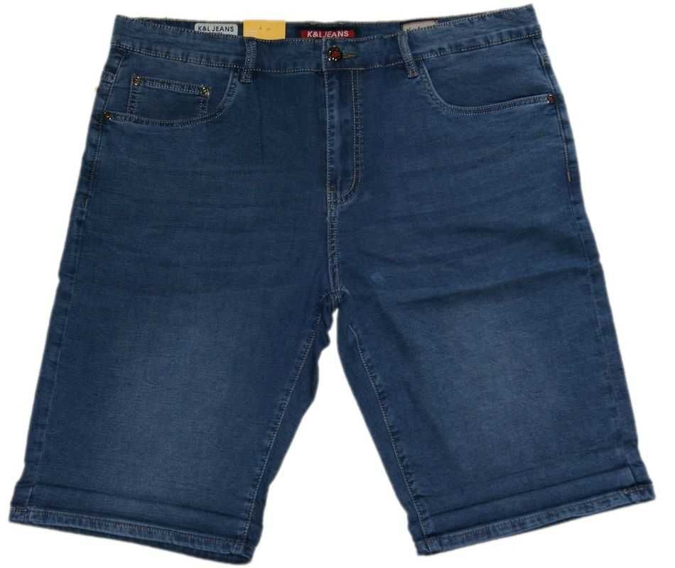MĘSKIE KRÓTKIE SPODENKI ze streczem 4XL W40 pas 110-114 cm jeansowe