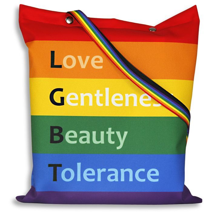 Torba impregnowana tęcza LGBT ChWDP dwustronna