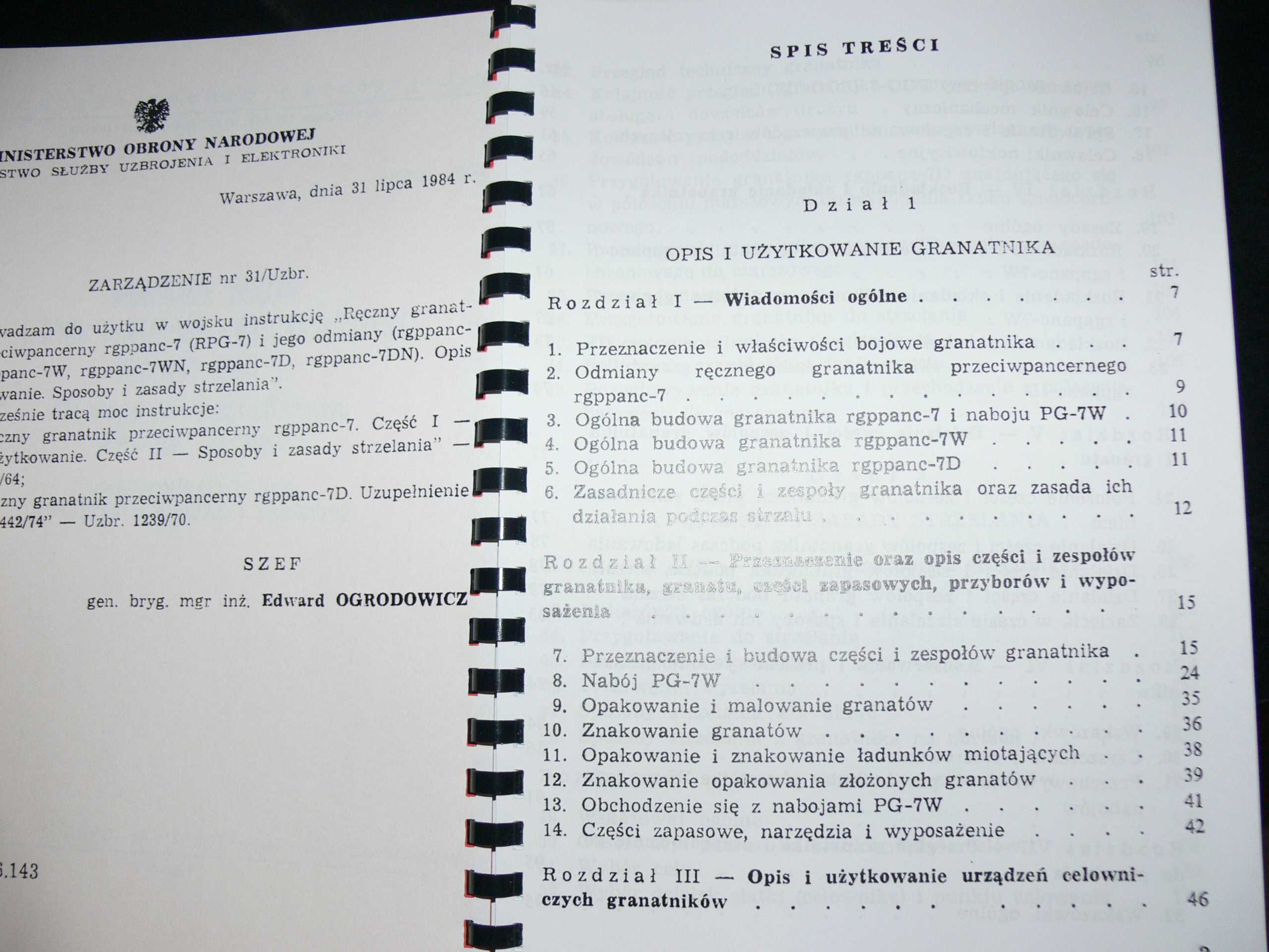 Instrukcja obsługi RPG-7 i pochodne z 1985