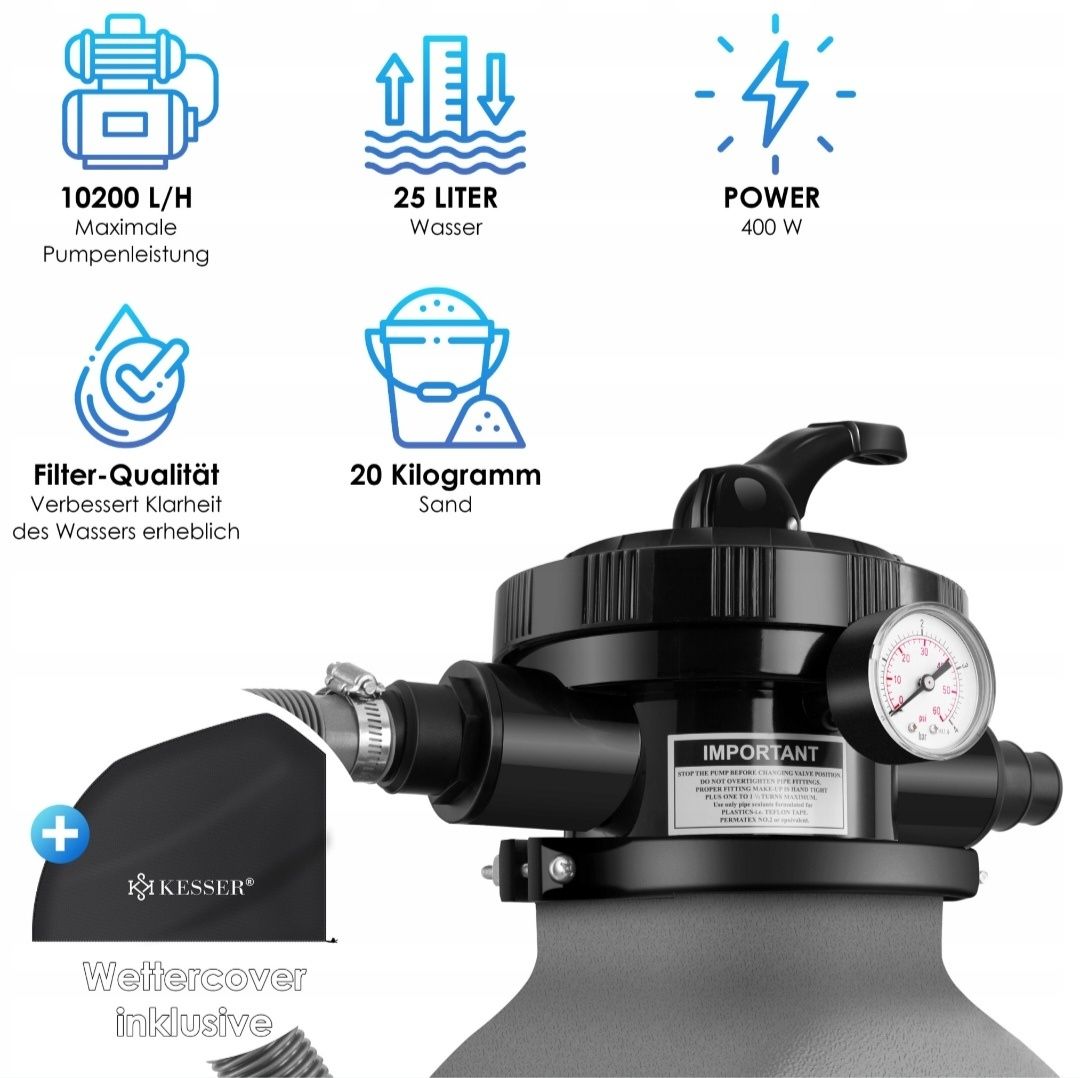 System filtrów piaskowych KESSER filtr piaskowy + kule filtracyjne 700