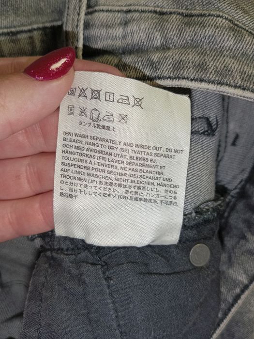 Acne studios 27/32 XS 34 oryginalne jeansy szare marmurkowe