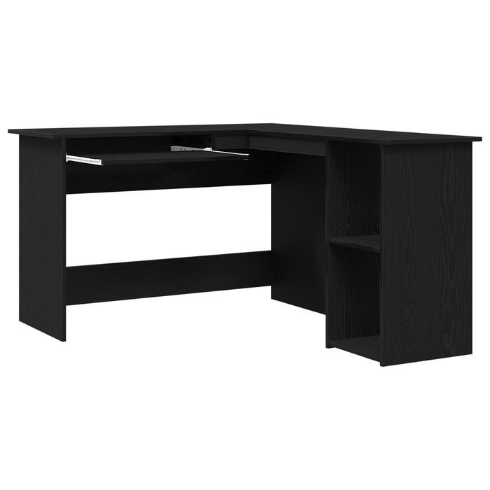Biurko Vidaxl Czarny Dąb 120X140X75 Cm Z Drewna Inżynieryjnego