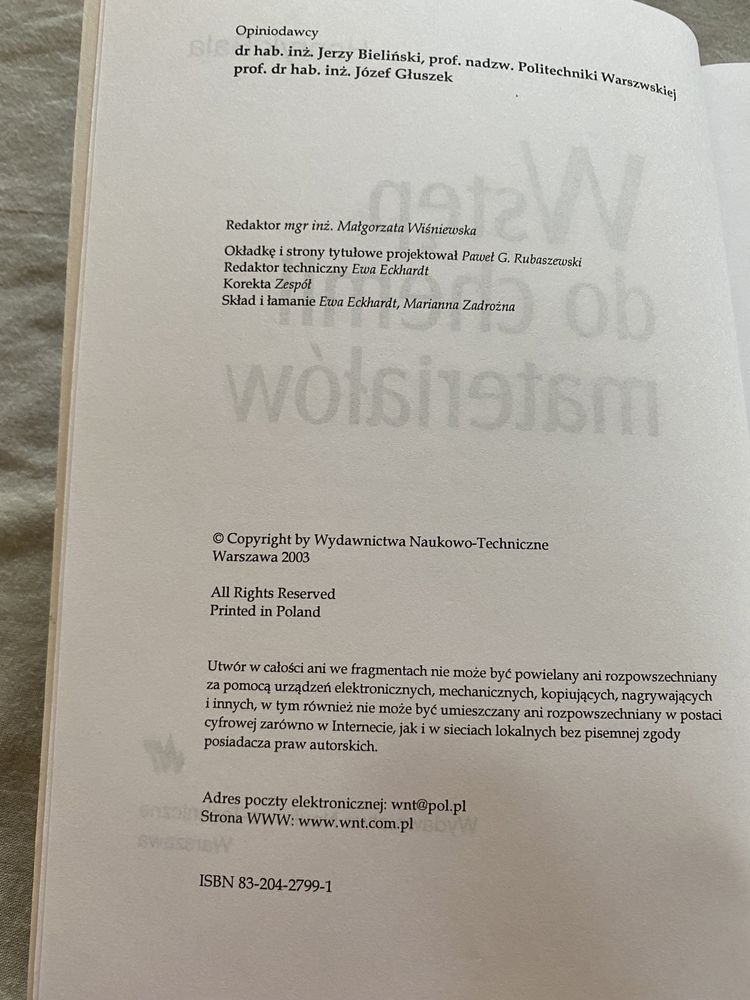 Ksiażka Wstęp do Chemii Materiałów Henryk Bala