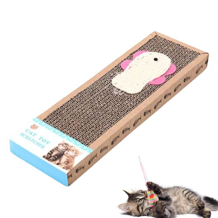 Drapak dla Kota Kartonowy Zabawka Ryba Legowisko 37x12x5 roz poziomy