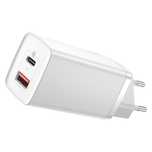 szybka ładowarka sieciowa gan2 pro usb usb-c qc pd 65w biały
