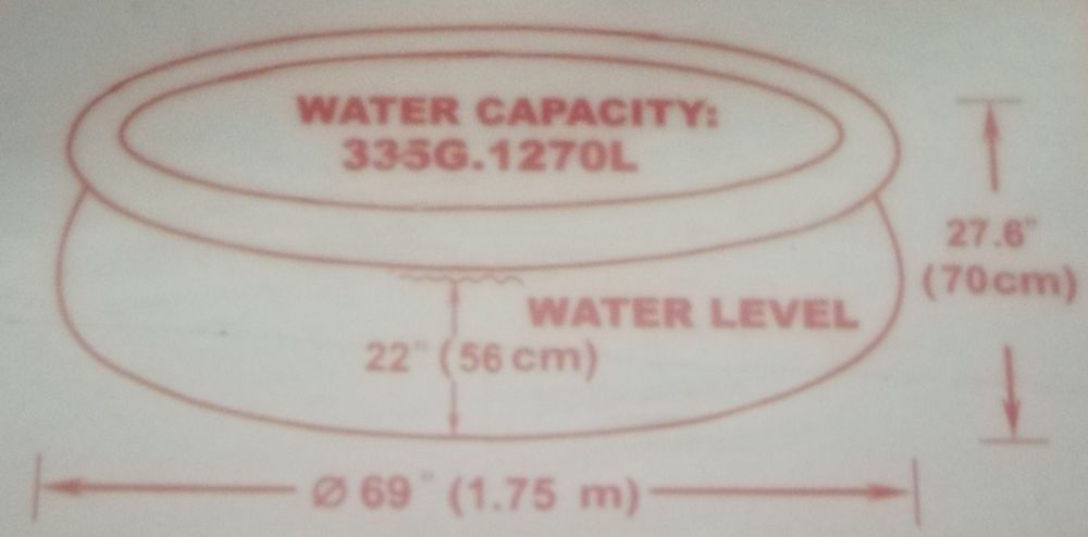 Piscina Spray 1270 litros - 1.75m de Diâmetro e 56 cm de Profundidade
