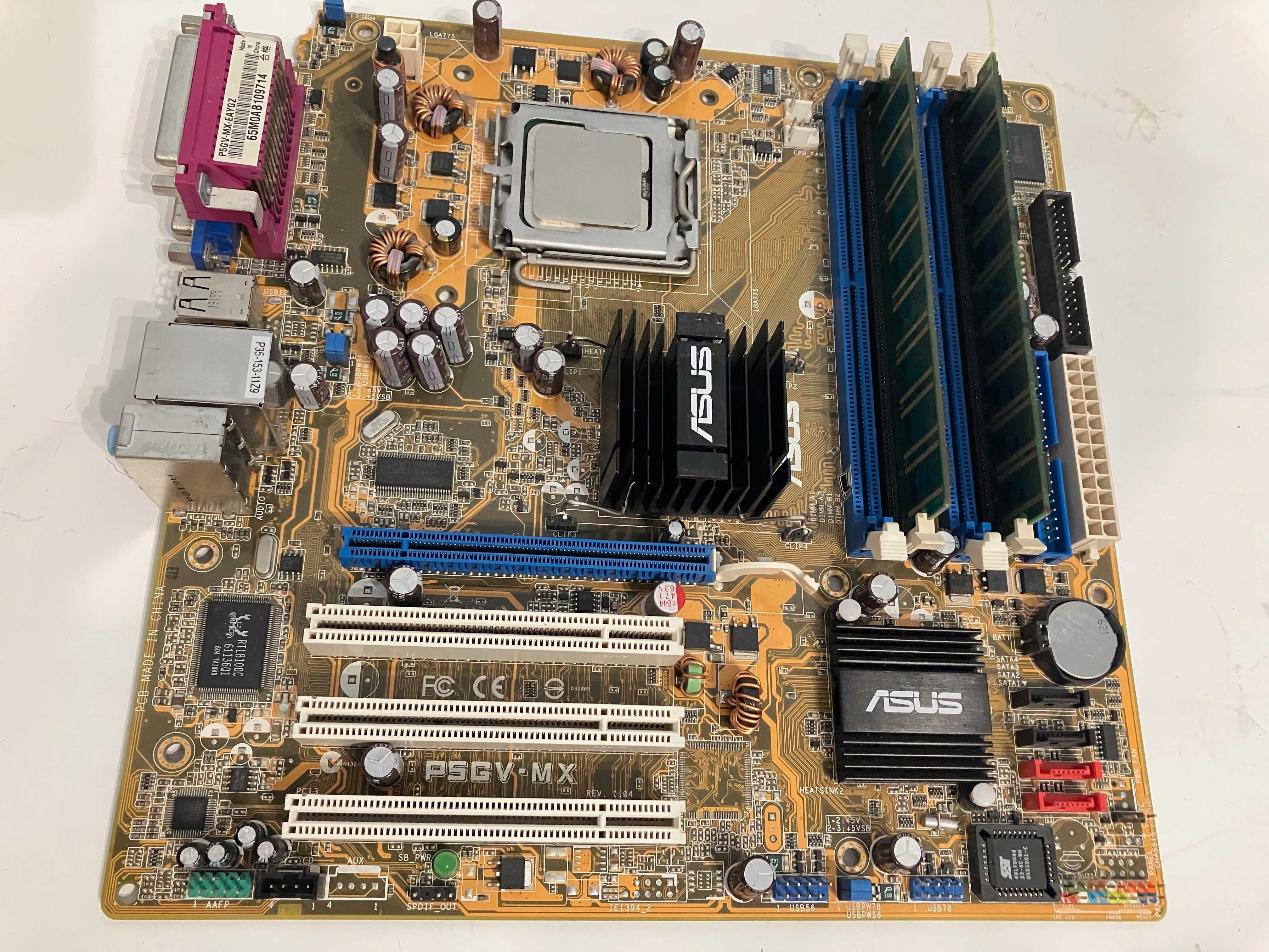Материнская плата ASUS P5GV-MX + Intel Celeron D 326