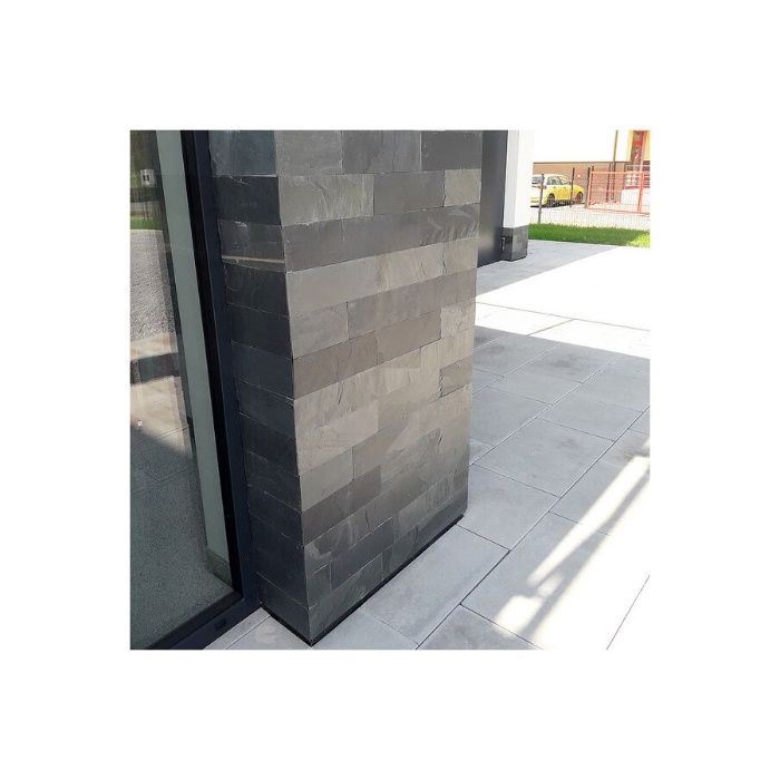 Płytki Łupek Black Slate Naturalny 10x30x0,8-1,3 cm Elewacja Ściana