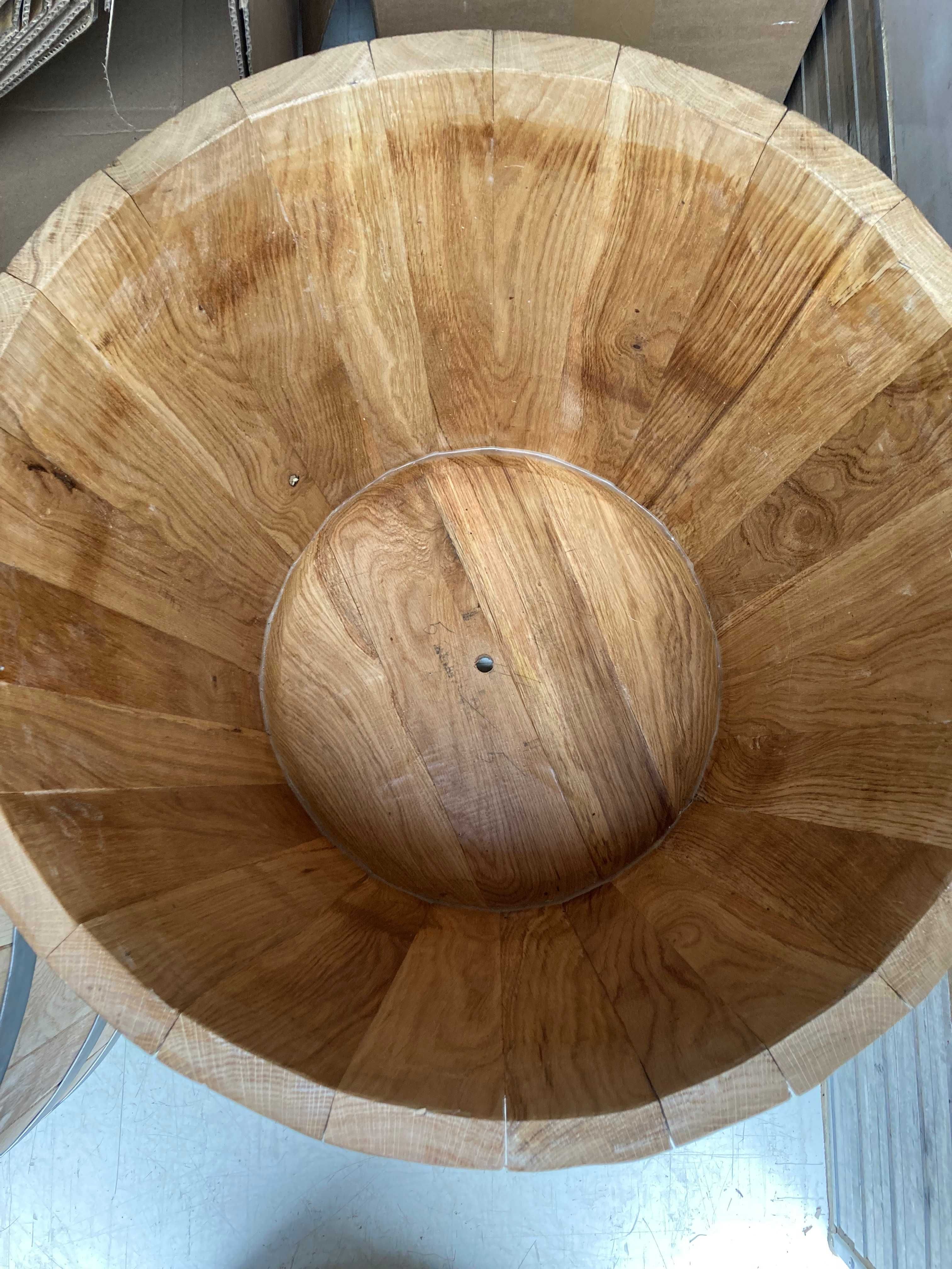 Donica drewniana; donica dębowa; rękodzieło; 55 cm średnicy