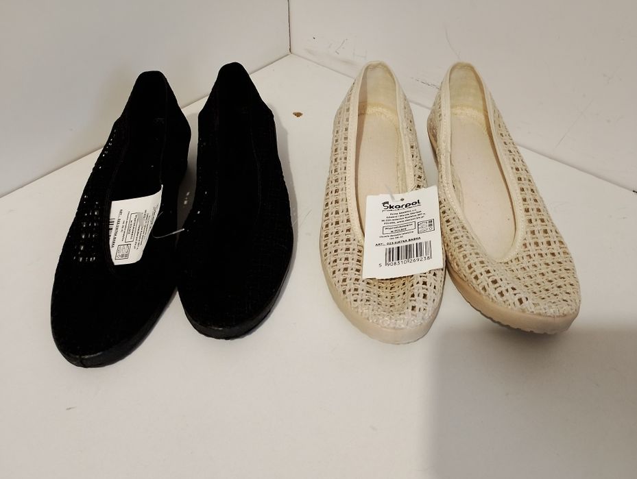 Buty damskie białe i czarne .