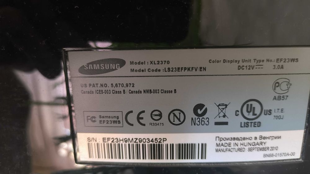 Монітор 23' Samsung XL2370 FullHD