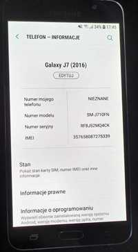 Samsung Galaxy J7 2016 AMOLED 16GB Czarny stan b.db + 100% sprawny