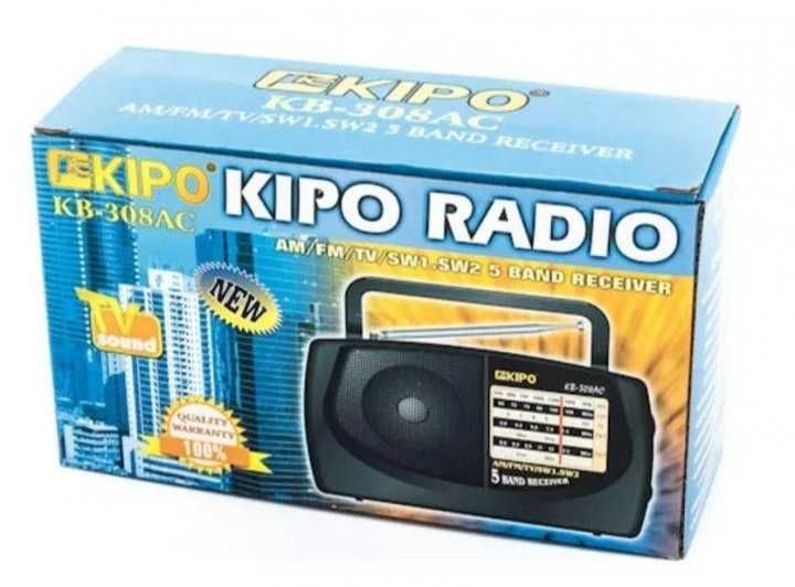 Портативный Радиоприемник AM/FM радио KIPO KB 308AC черный