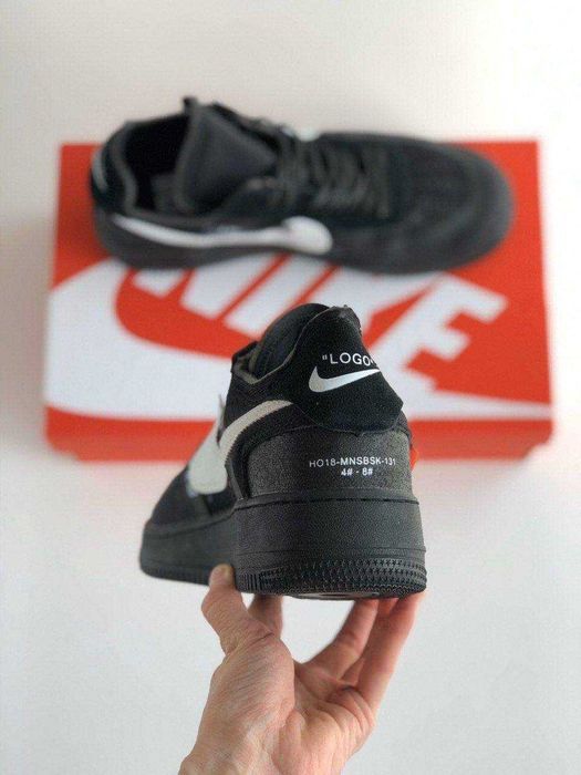 Мужские кроссовки Nike Air Force 1 Low Off-White Black. 40-45