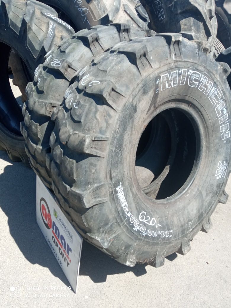 14.00R20 Michelin opony używane rolnicze przemysłowe para