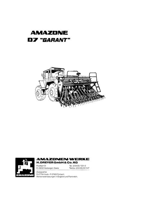 Amazone D7 Garant tabele wysiewu Instrukcja PL