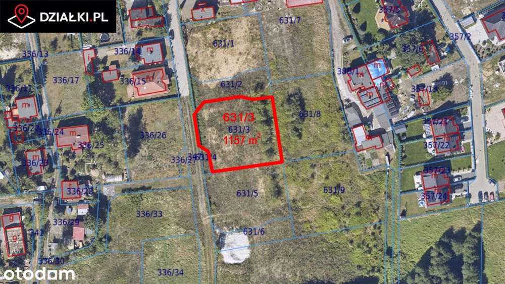 Działka budowlana objęta planem miejscowym.