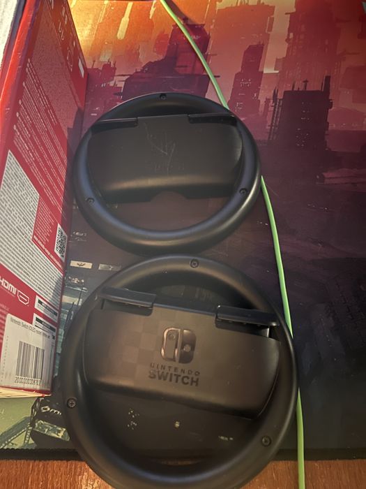 Nintendo switch OLED повний комплект +джойкони hori + картридж фіфа21