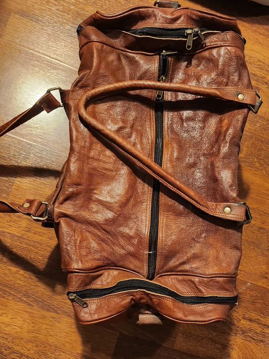 Rezerwacja.Torba skórzana podróżna vintage