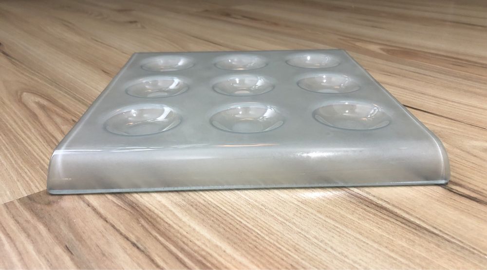 Patera talerz świecznik szklany dekoracyjny świeczki kolko i krzyzyk