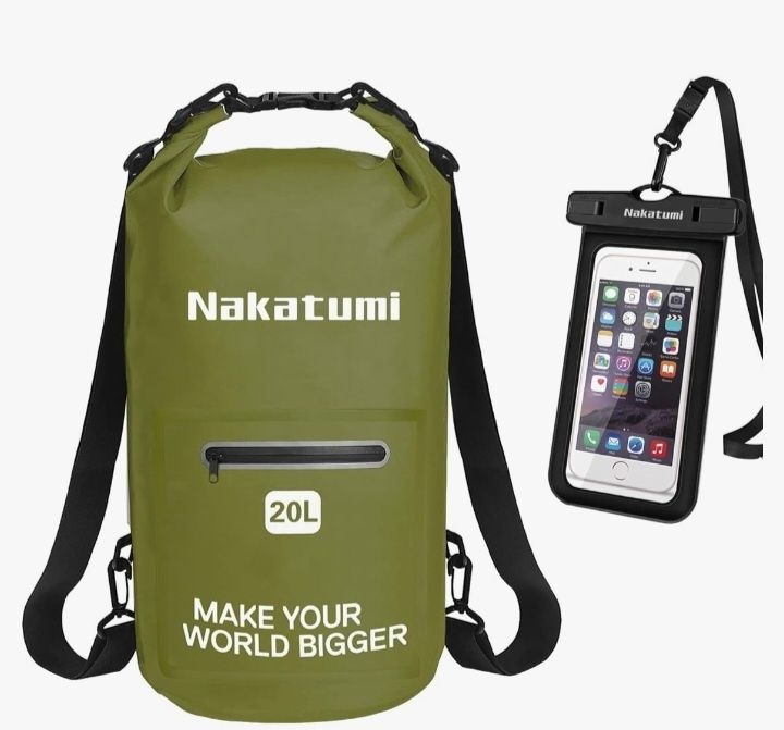 NAKATUMI Dry Bag 10L 20L, wodoodporny plecak, suchy worek