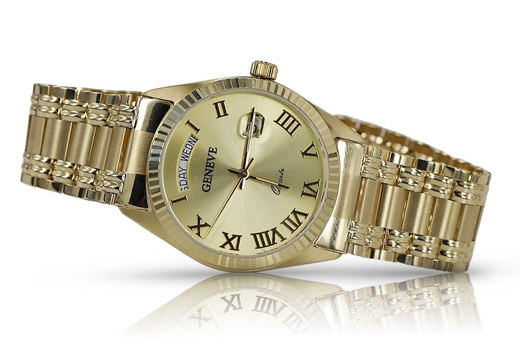 Złoty zegarek męski 14k 585 Geneve President mw013ydyy&mwb006yo Gdańsk