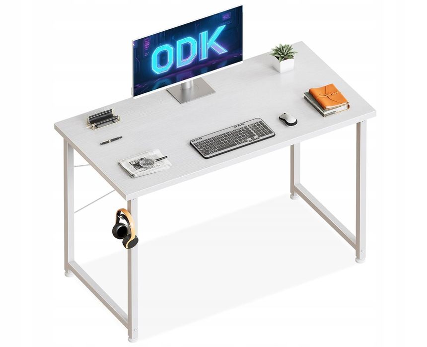 Odk Małe Biurko, Białe 100 × 48×74 Cm, Biurko Komputerowe Uszkodzone