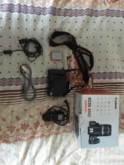 Canon 450d,полный комплект!