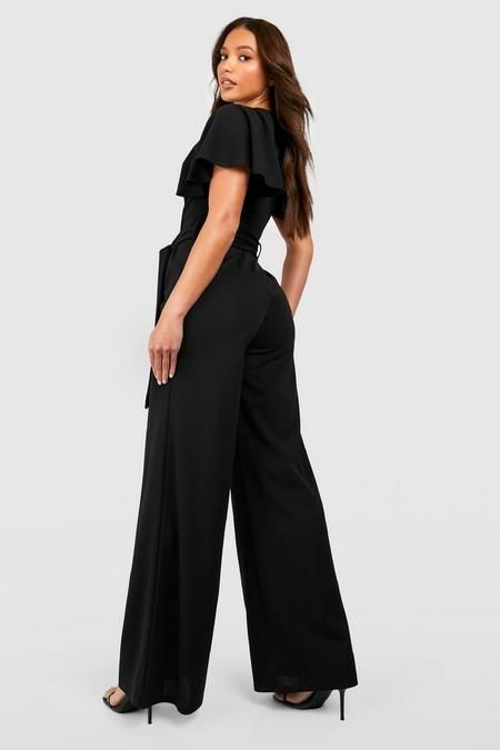 Boohoo 36 S Czarny Długi Kombinezon R13195