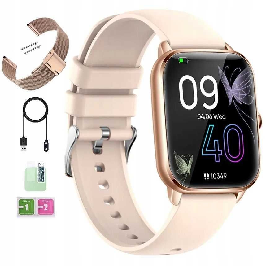 SMARTWATCH Elegancki Zegarek Damski Rozmowy Menu PL Bransoletka+ pasek