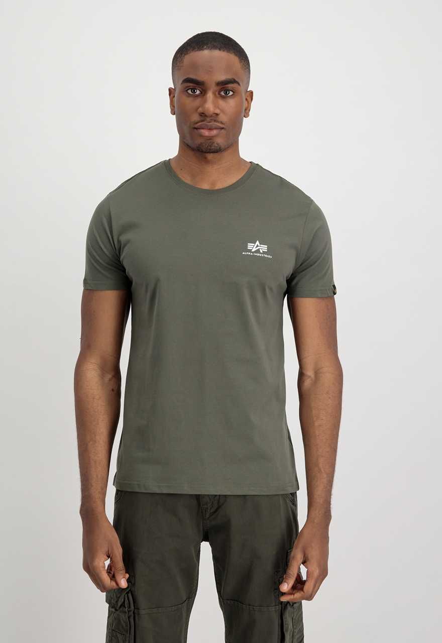 Alpha Industries t-shirt BASIC SMALL LOGO 188505 dark olive