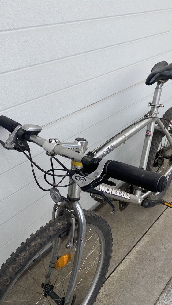 rower mongoose, vintage rower srebrny