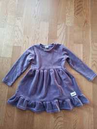 Sukienka welurowa dla dziewczynki, fioletowa, rozmiar 104, Lambda