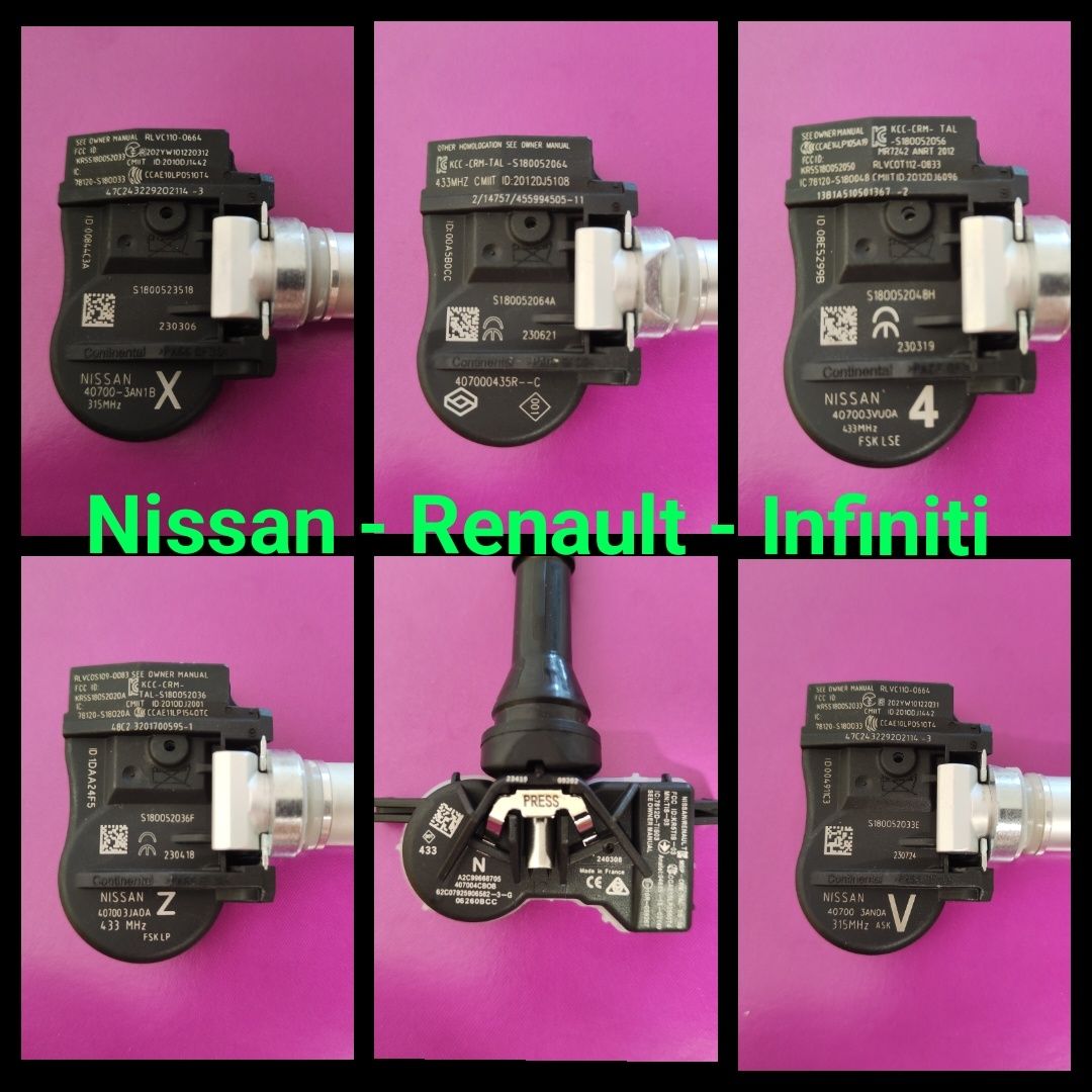 Датчики тиску (давления) в шинах для NISSAN RENAULT INFINITI USA&EU