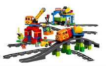 Zestaw LEGO Duplo 10508 - duży pociąg z wiaduktem + dodatkowe tory