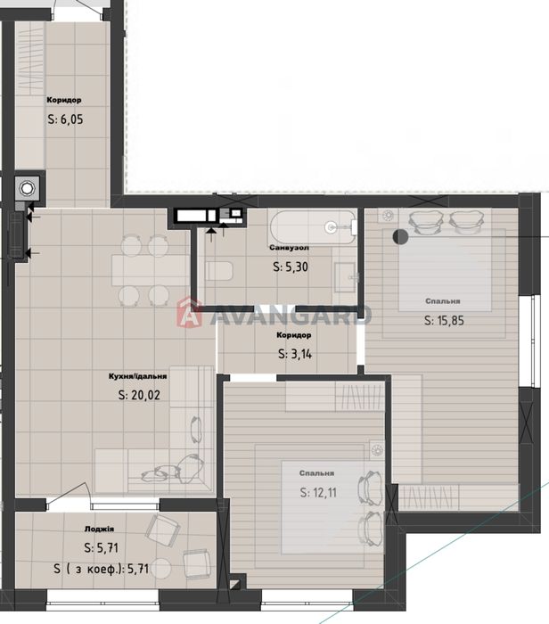 Продаж 2-кімнатної квартири з лоджією в ЖК «Кленовий двір»