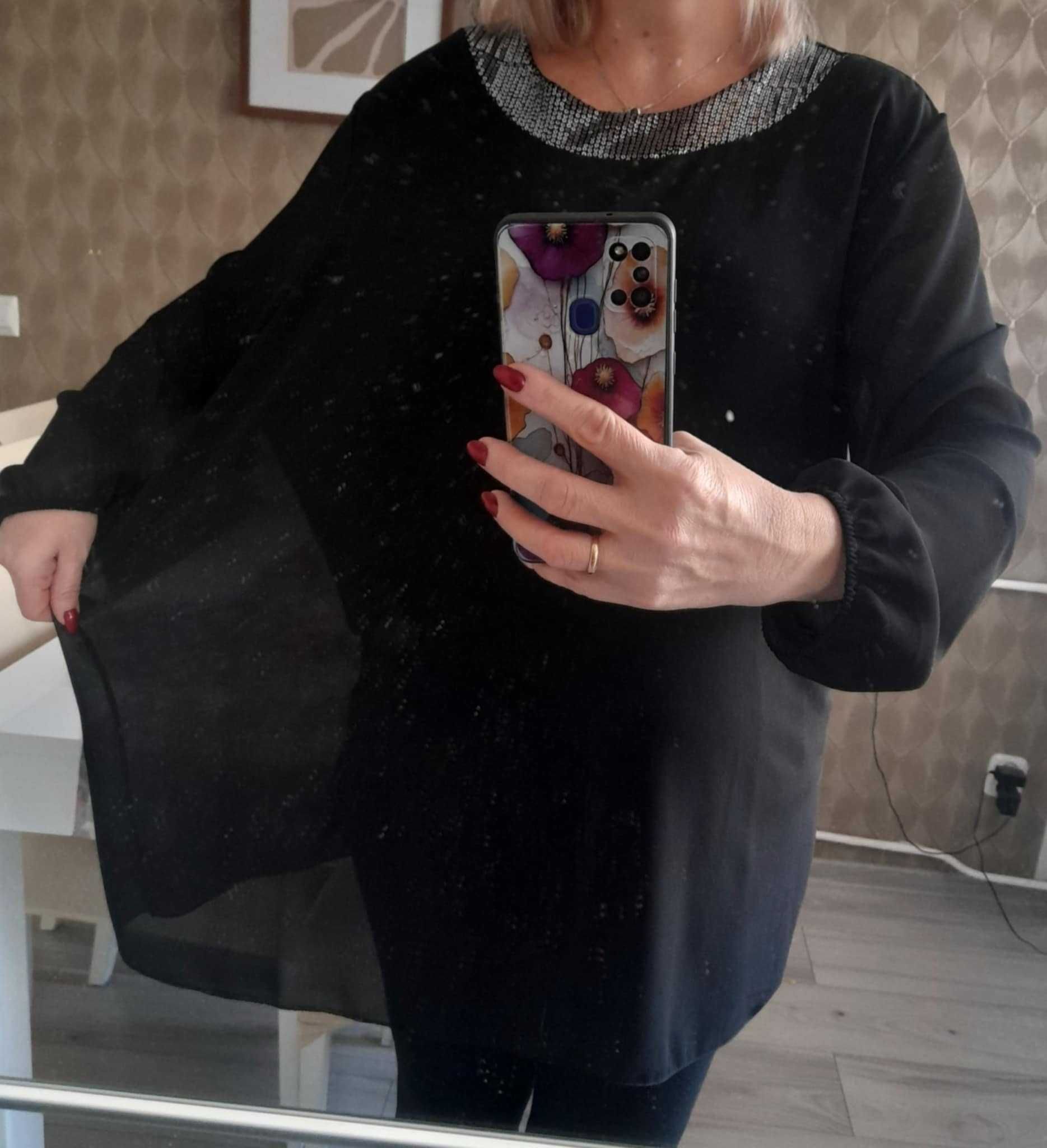 Elegancka czarna tunika plus size