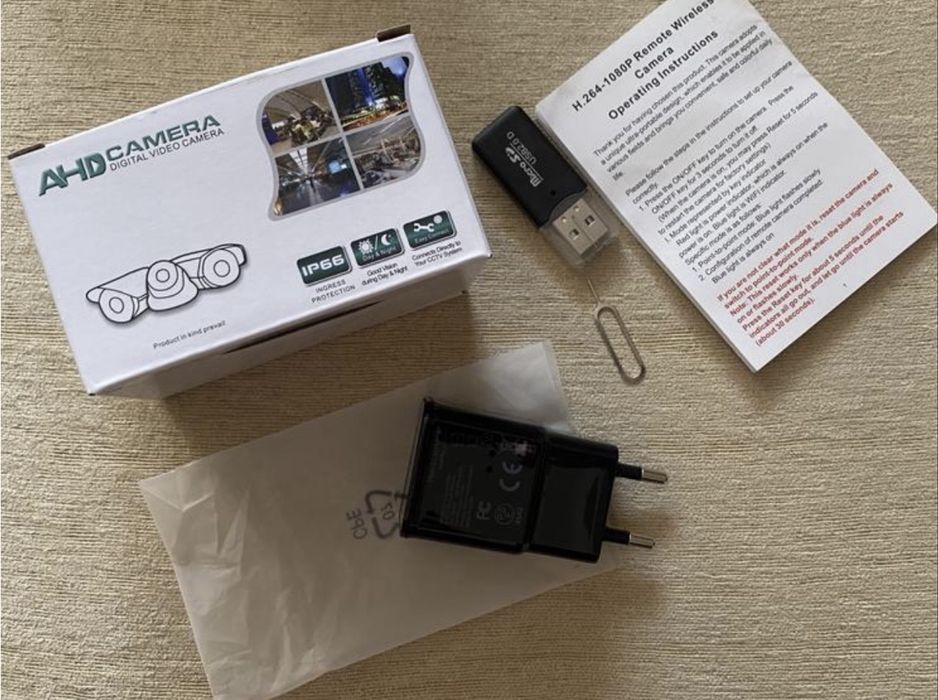 Wi-Fi камера в зарядке,видео зарядное,видеонаблюдение,датчик движения