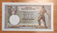 Banknot 500 dinara 1942 Serbia UNC