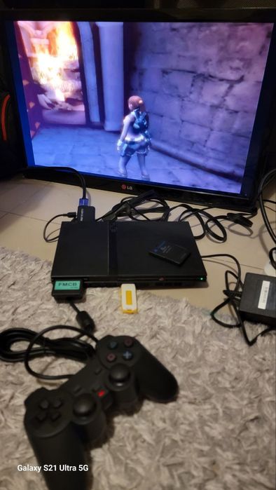 Sony PlayStation 2 slim SCPH-77004 zestaw pod gry z USB