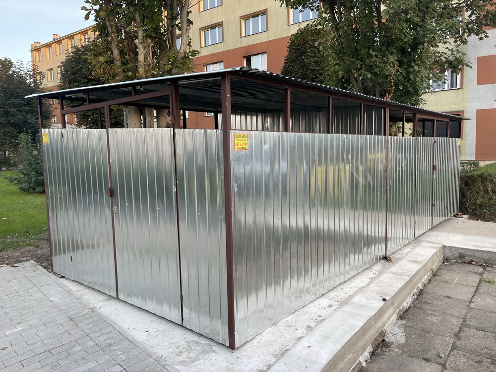WIATA ŚMIETNIKOWA Schowek na drewno Wiata na butle gaz Wiata na rowery