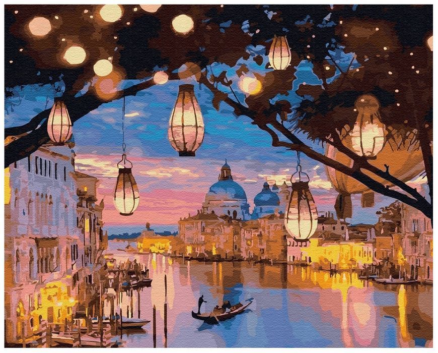Malowanie po Numerach Lampiony Wenecja Obraz z Ramą