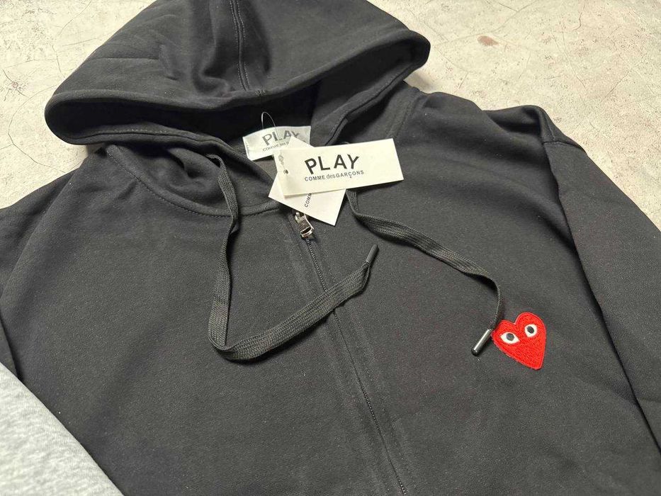 ‼️РОЗПРОДАЖ‼️ Зип худи Comme Des Garcons PLAY | Сіра та чорна |