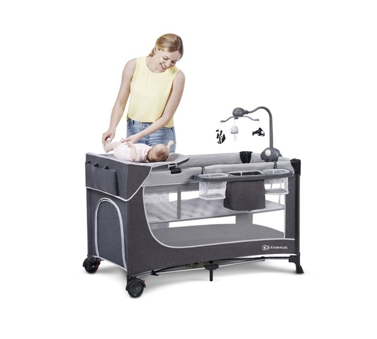 Berço de Viagem KINDERKRAFT Leody Cinzento