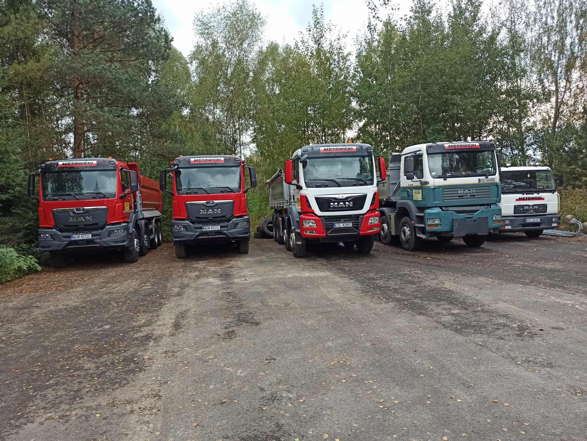 Usługi wywrotka transport materiałów sypkich, cztero ośki, patelnie,