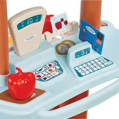 Zabawka edukacyjna sklep stragan z owocami i warzywami.