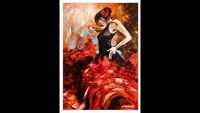 Kowalik - Flamenco, obraz olejny 50x70cm akt dziewczyna taniec