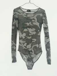 Bluzka Reserved moro modna styl Zara zielona siatka body r XS 34