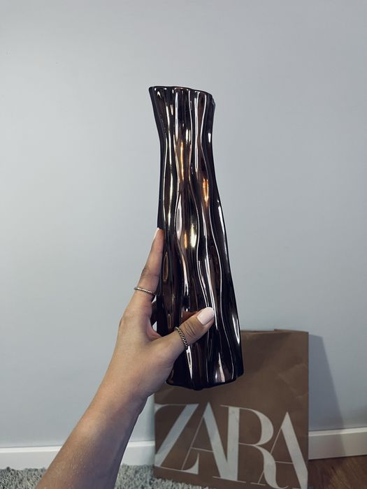 Piekny szklany porcelanowy flakon dzbanek wazon swiecznik