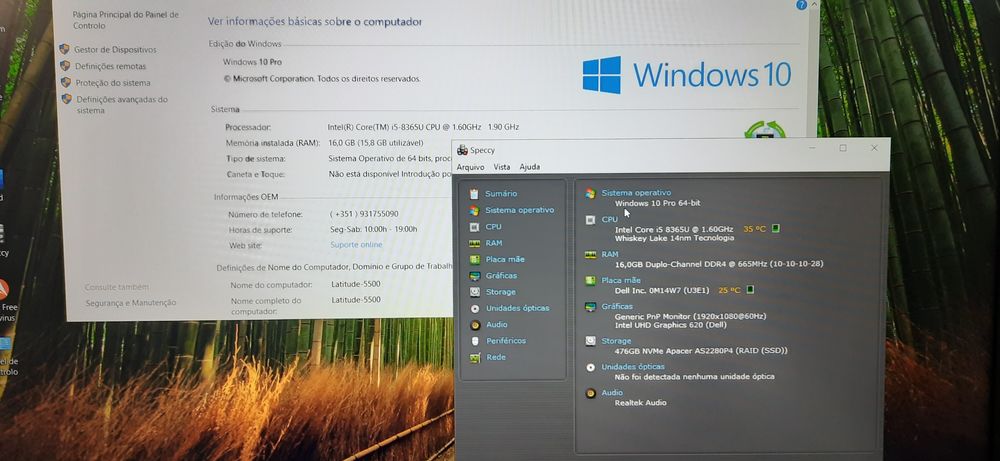 Dell Latitude 5500 8ªG|15.6" IPS|I5-8365u-Vpro|16G|M.2-512|R+M|W11
